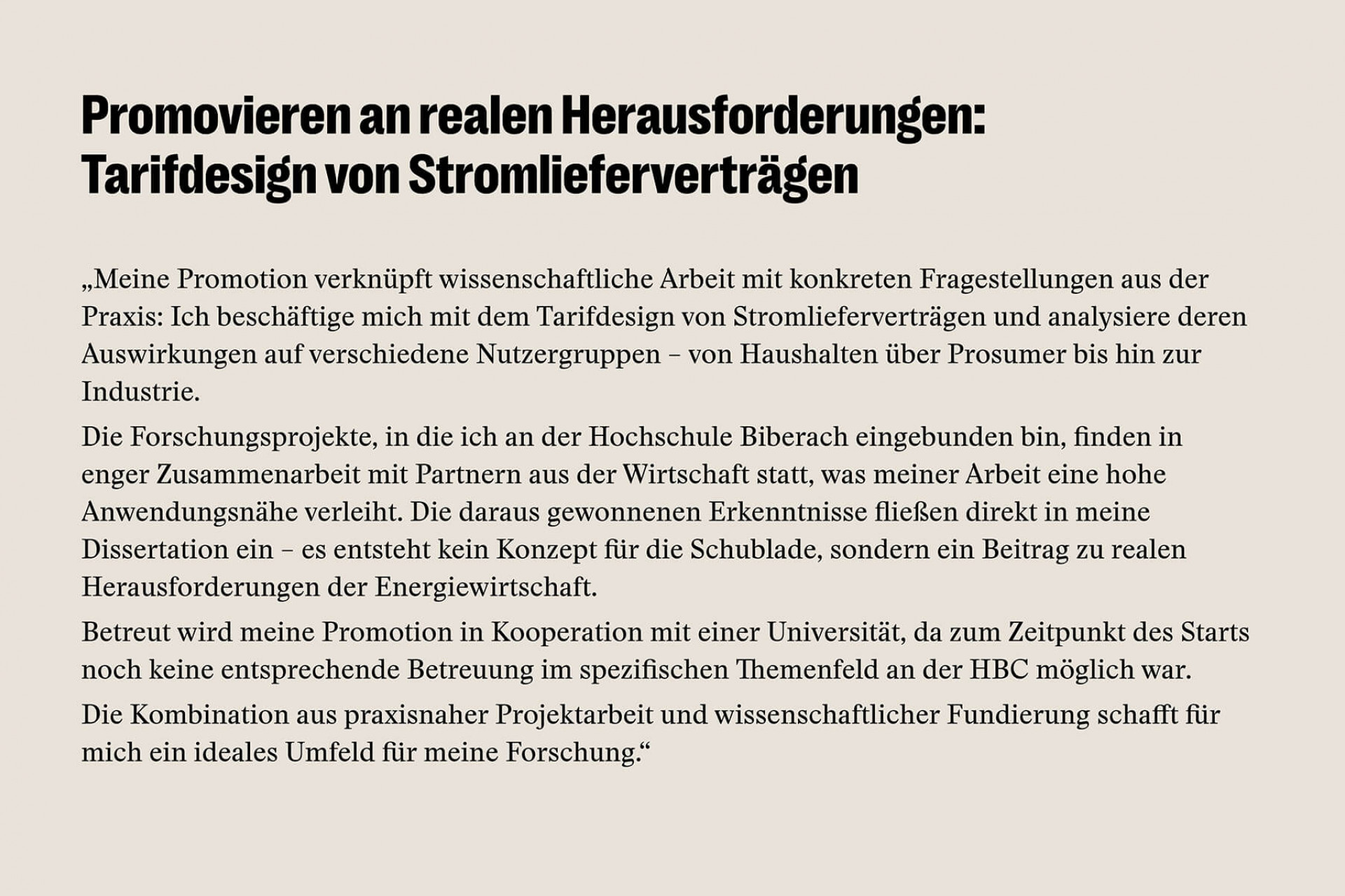 HBC Promovenden - Claudius Kübler - Statement